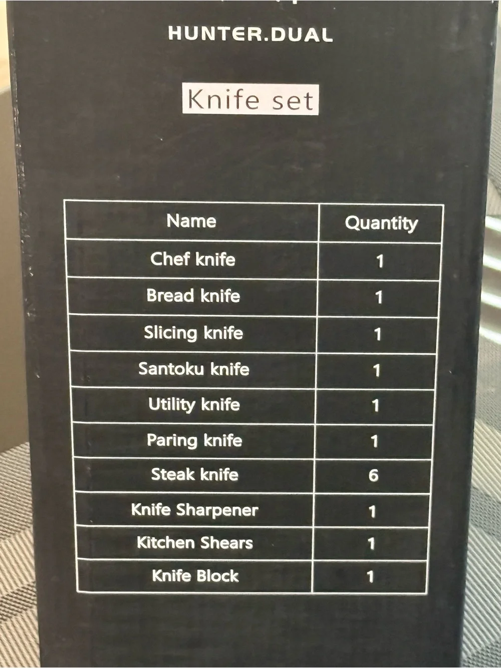 Hunter Black Knife Block Set 15-Piece
